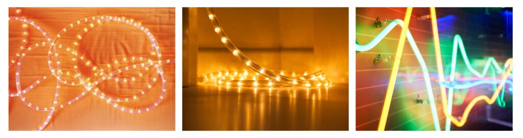 LED Rope Lights are efficient, and use far less power than traditional rope lights.