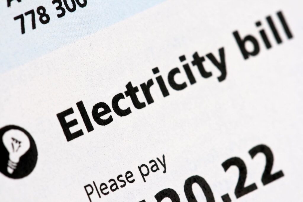 Close up of electricity bill for homeowner with upgraded electrical panel