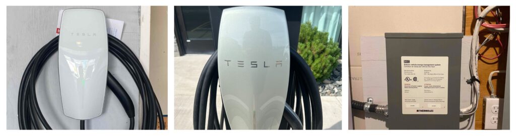 Three images of an EV Charger