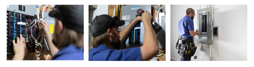 4 Star technicians working on 3 different circuit breakers.