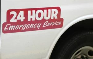 4 Star van with "24 hour emergency service" decal on the side