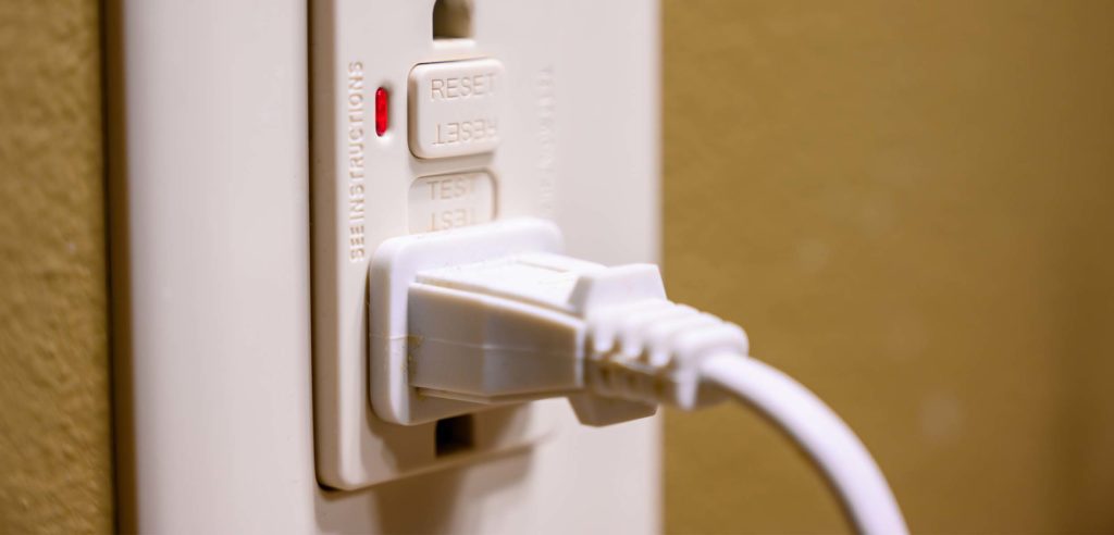 Closeup of functioning outlet.