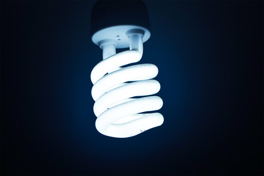 Closeup of LED bulb.