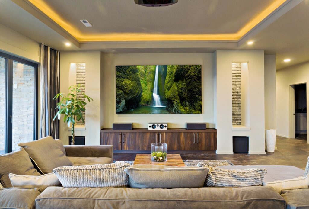 Modern home theatre to show benefits of electrical panel upgrade