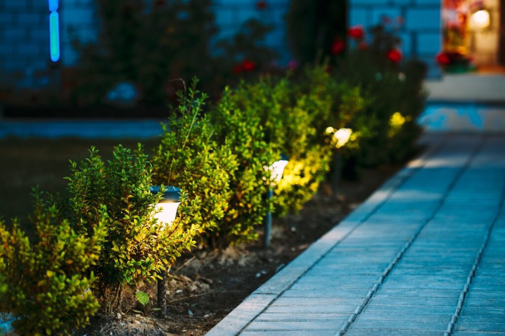 Pathway and landscape lighting for security and visibility outside home