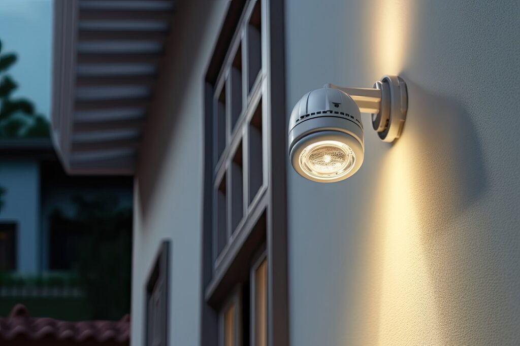 Motion-activated light outside home