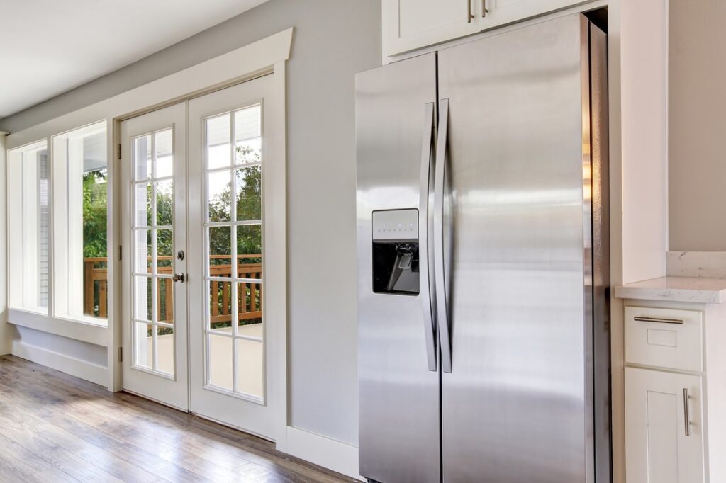 Refrigerator in modern home